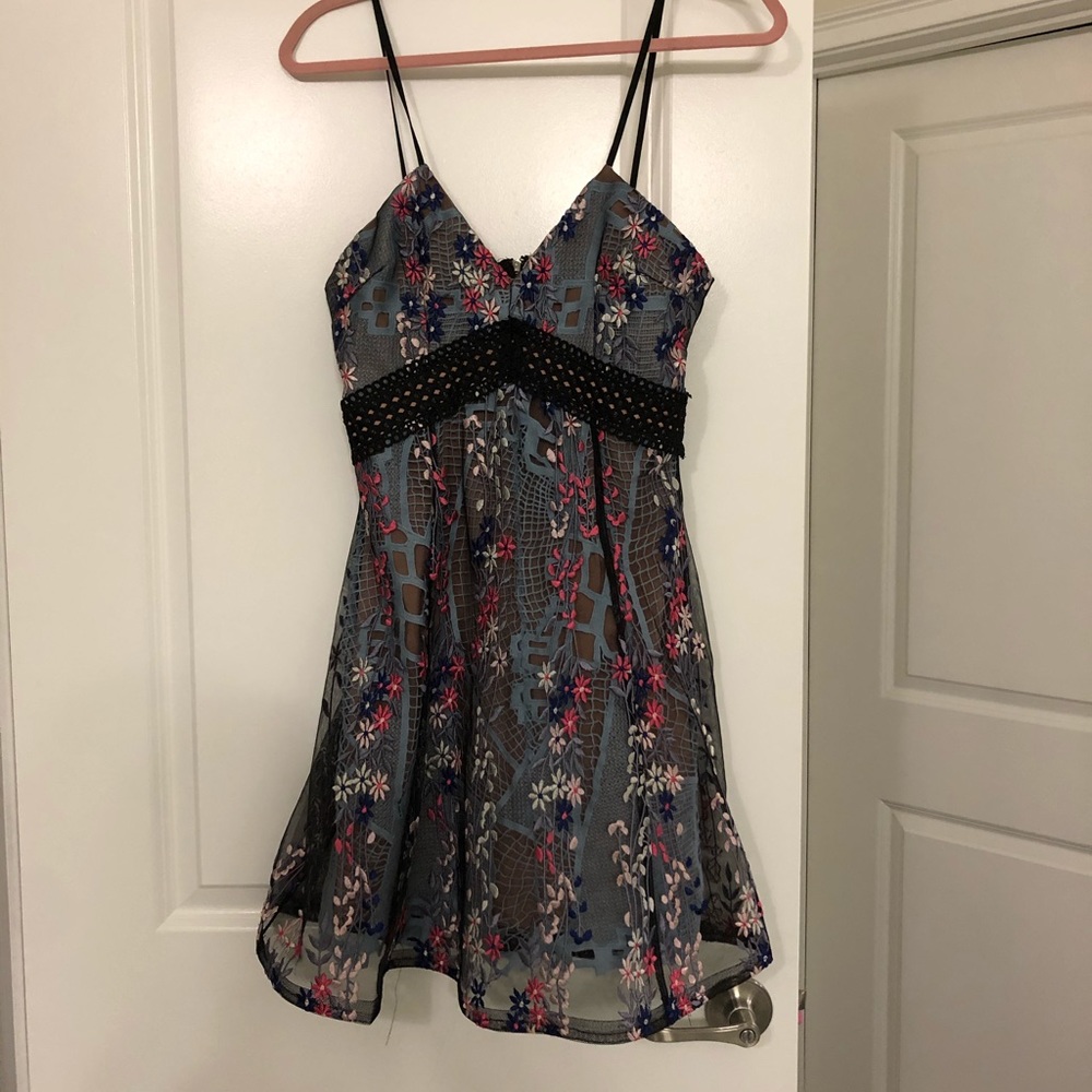 Aqua lace dress